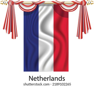 Netherlands national flag 3d vector illustration