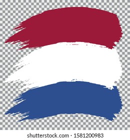 Netherlands national flag brush vector on transparent background.