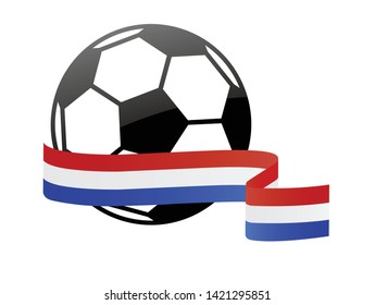 Netherlands  national flag football icon . Netherlands  football championship banner. Simple vector Netherlands  flag