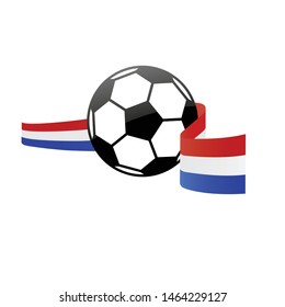 Netherlands  national flag football icon . Netherlands  football championship banner. Simple vector Netherlands  flag