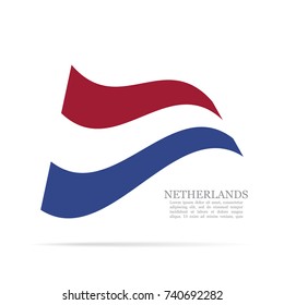 Netherlands national flag waving vector icon