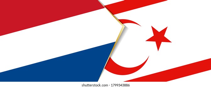 Banderas de los Países Bajos y Chipre Septentrional, dos banderas vectoriales símbolo de relación o enfrentamiento.