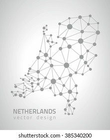 Netherlands outline grey map