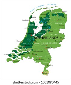 Netherlands physical map