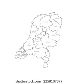 Netherlands political map of administrative divisions