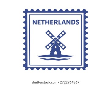 Icono de Vector de sello postal de los Países Bajos sobre un fondo blanco
Sello de Vector sobre un fondo blanco