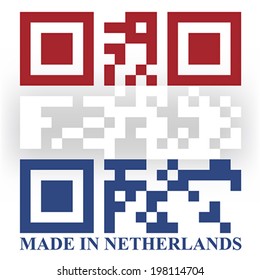 Netherlands QR code flag, vector