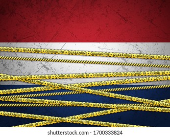 Netherlands in quarantine textured background. Vector illustration.