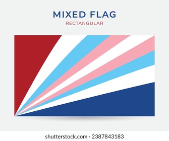 Netherlands, Rainbow and Transgender Pride Mixed Flags. Combined Flag Design Vector.