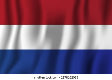 Netherlands realistic waving flag vector illustration. National country background symbol. Independence day.