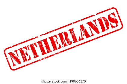 NETHERLANDS red stamp text on white background