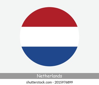 Netherlands Round Circle Flag. Dutch Circular Button Banner Icon. EPS Vector svg