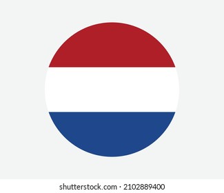 Netherlands Round Country Flag. Dutch Circle National Flag. Holland Circular Shape Button Banner. EPS Vector Illustration. svg