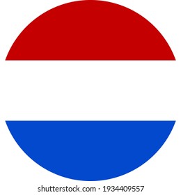 Netherlands round flag icon design. Travel signs and symbols.