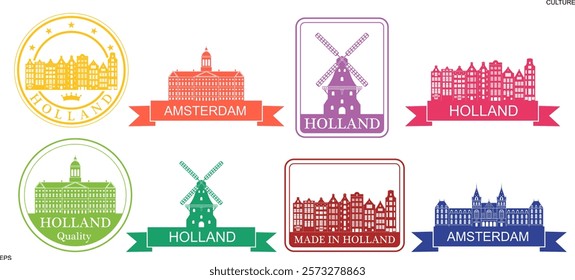 Netherlands set. Isolated Netherlands on white background