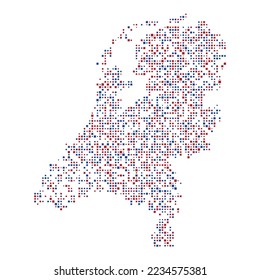 Ilustración de patrón Pixelado de Silhouette en los Países Bajos
