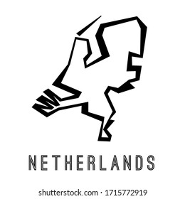 Netherlands simple vector map outline - country shape sharp polygonal geometric style vector.
