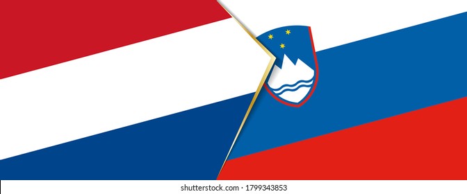 Netherlands and Slovenia flags, two vector flags symbol of relationship or confrontation.