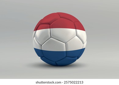 Netherlands soccer ball featuring the national flag design on a gray background