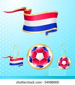 Netherlands soccer vector flag banner