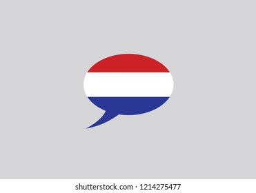 Netherlands speech bubble language symbol national flag country emblem icon