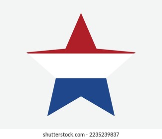 Netherlands Star Flag. Dutch Star Shape Flag. Holland Country National Banner Icon Symbol Vector Flat Artwork Graphic Illustration