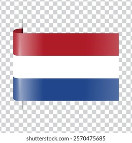 Netherlands tag national flag with shadow