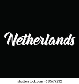 netherlands, text design. Vector calligraphy. Typography poster. Usable as background.