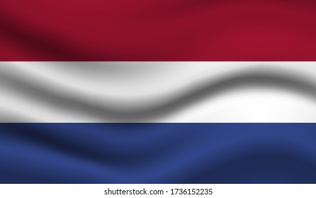 Bandera vectorial de los Países Bajos. Ilustración vectorial.