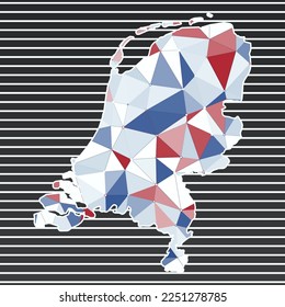 Netherlands vector illustration. Netherlands design on gradient stripes background. Technology, internet, network, telecommunication concept. Cool vector illustration.