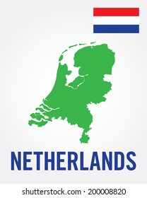 Netherlands Vector Map and Flag Set
