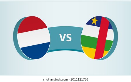 Netherlands versus Central African Republic, team sports competition concept. Round flag of countries.