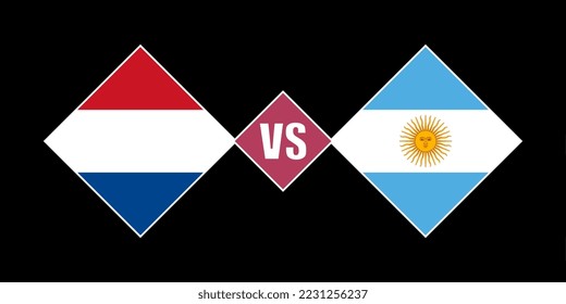 Netherlands vs Argentina flag concept. Vector illustration.