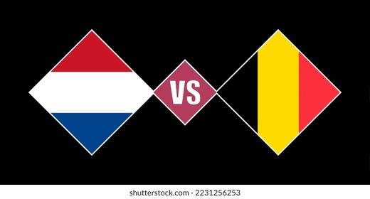 Netherlands vs Belgium flag concept. Vector illustration.