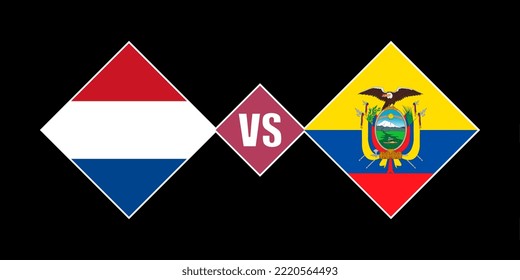 Netherlands vs ecuador flag concept. Vector illustration.