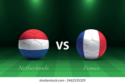 Netherlands vs France soccer scoreboard broadcast template Europe tournament 2024