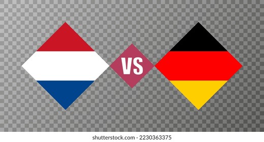 Netherlands vs Germany flag concept. Vector illustration.