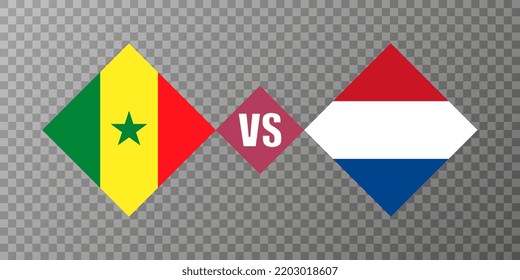 Netherlands vs senegal flag concept. Vector illustration.