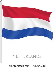 Netherlands  Waving Flag, 3d Flag illustration with abstract vector art work and background design