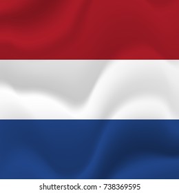 Netherlands waving flag. Vector illustration.