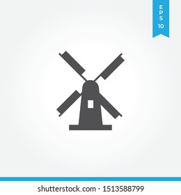 Netherlands windmill vector icon, simple sign for web site and mobile app.