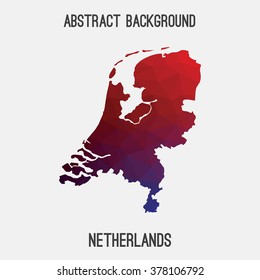 Netherlands,Holland map in geometric polygonal style.Abstract tessellation,modern design background. Vector illustration EPS8