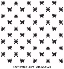 Netting abstract seamless pattern with butterflys. Cute grid Y2K background. Nostalgic 2000s vector print. Retro girly lattice backdrop 1990s style