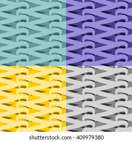 Netting seamless pattern. Vite abstract background. Set Interlocking texture. Vintage ornament for fabric
