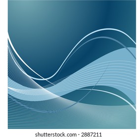 netting vector with flowing lines over blue teal