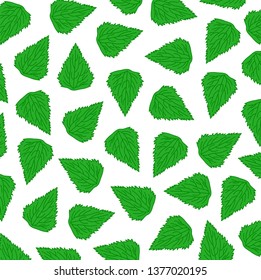 Nettle leaves pattern. Vector illustration.
