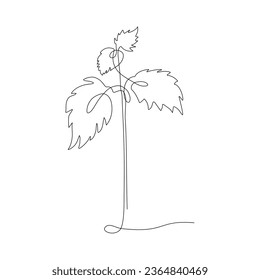 Nettle plant. Continuous one line drawing. Abstract hand drawn sprout by one line. Minimal botany natural eco concept vector illustration. Vector hand drawn Medicinal plants. Common nettle