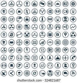 network 100 icons universal set for web and mobile
