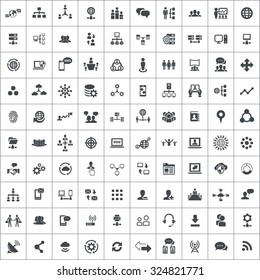 network 100 icons universal set for web and mobile