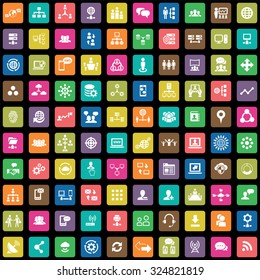 network 100 icons universal set for web and mobile